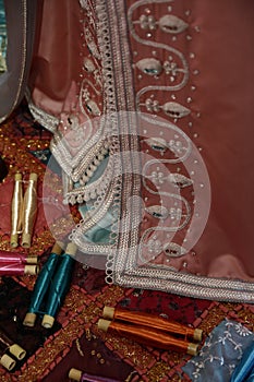Details of a Moroccan caftan photo